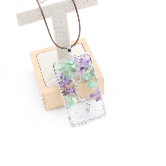 Amethyst Tree Of Life Pendant Necklace - Picture 2 of 6